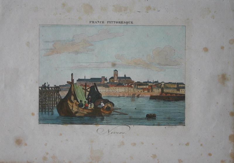 La France pittoresque : Vue de Nevers (avec bateau au premier plan)