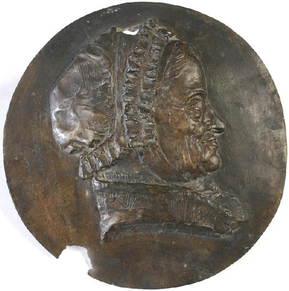 Profil de femme âgée à la coiffe en dentelle