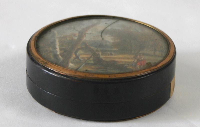 Boîte à bijoux à décor de scènes champêtres