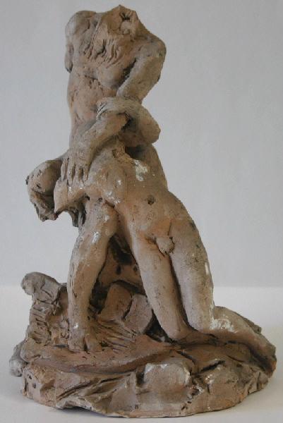 Scène dramatique : un homme retenant une femme