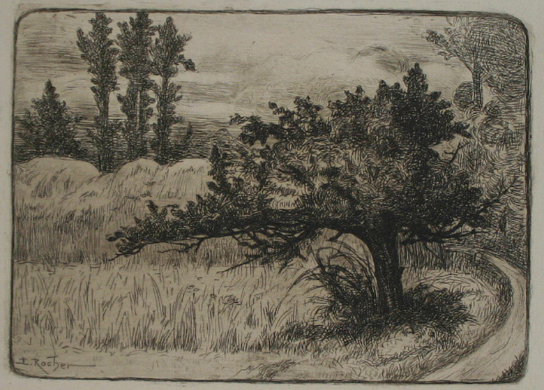 Paysage avec un arbre (arbre au premier plan)