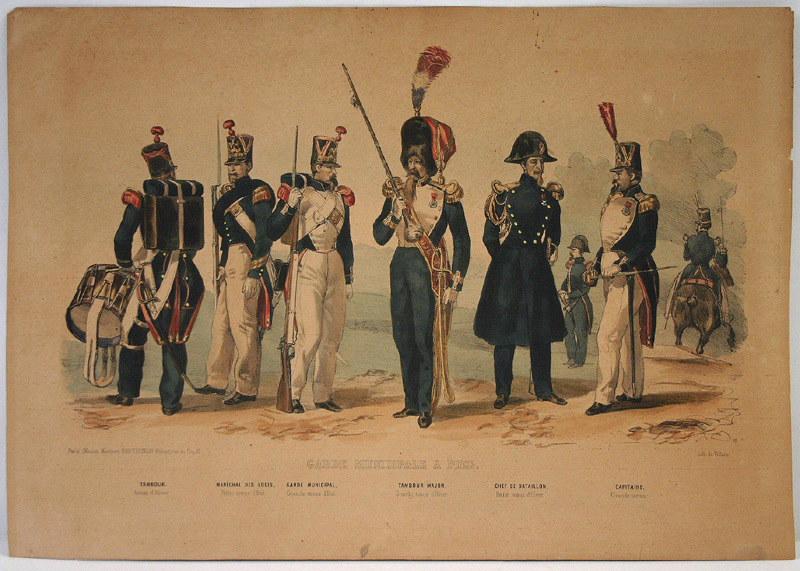Garde municipale à pied (lithographie probablement issue d'un recueil de planches numérotées)