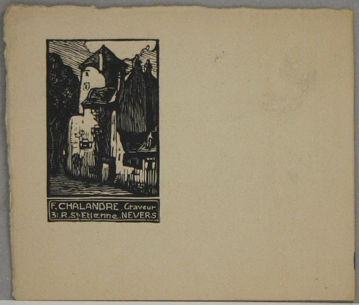 Ex libris de Fernand Chalandre : la tour Goguin (vue de Nevers)
