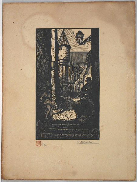 Rue animée près de la cathédrale à Nevers