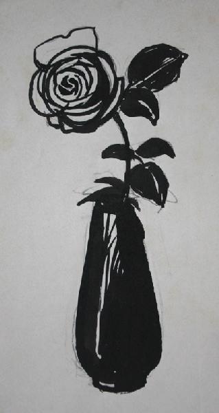 Rose dans un vase