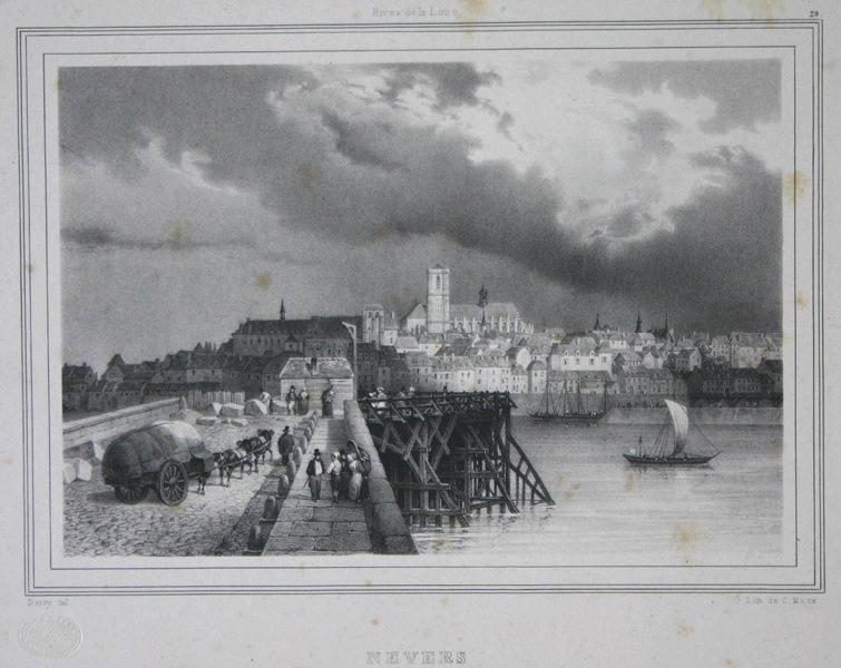 Rives de la Loire : Vue de Nevers ; Le pont de Loire à Nevers (autre titre)
