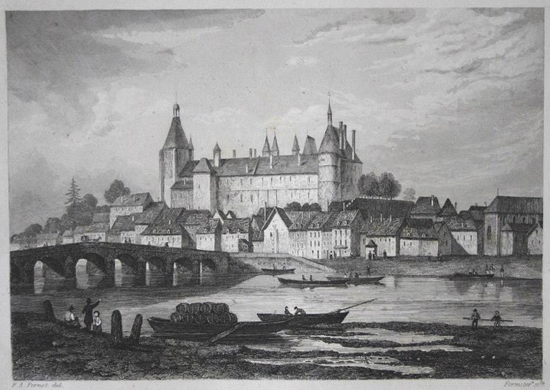 Vue du pont et château de Gien