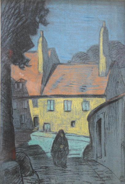 Nevers, la rue de la Fontaine (?) (présence d'une religieuse)