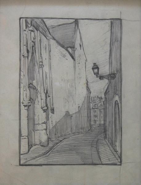 Nevers, la rue de l'Oratoire et le portail de la Chambre des Comptes