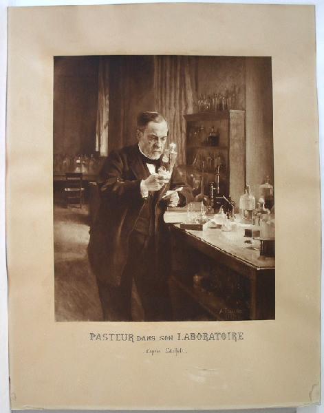 Pasteur dans son laboratoire (d'après Albert Edelfelt)