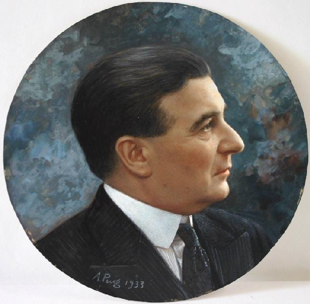 Portrait de profil d'Emile Loiseau (portrait en médaillon)