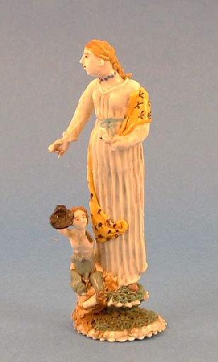 Femme faisant l'aumône à un mendiant (Il pourrait s'agir de Blanche de Castille, car le manteau est orné de fleurs de lys)