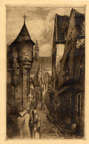 La tourelle du Père Martin et la rue de la Cathédrale