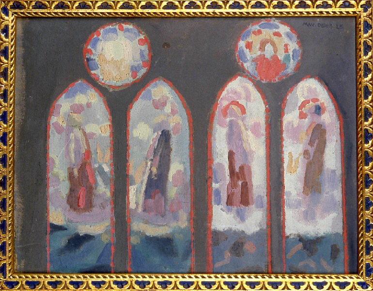 Deux études de vitraux pour l'église de Villenauxe (Aube) ; Idée des vitraux de Villenauxe (cat. expo. Un nouveau regard sur Maurice Denis, Autun, 1996)