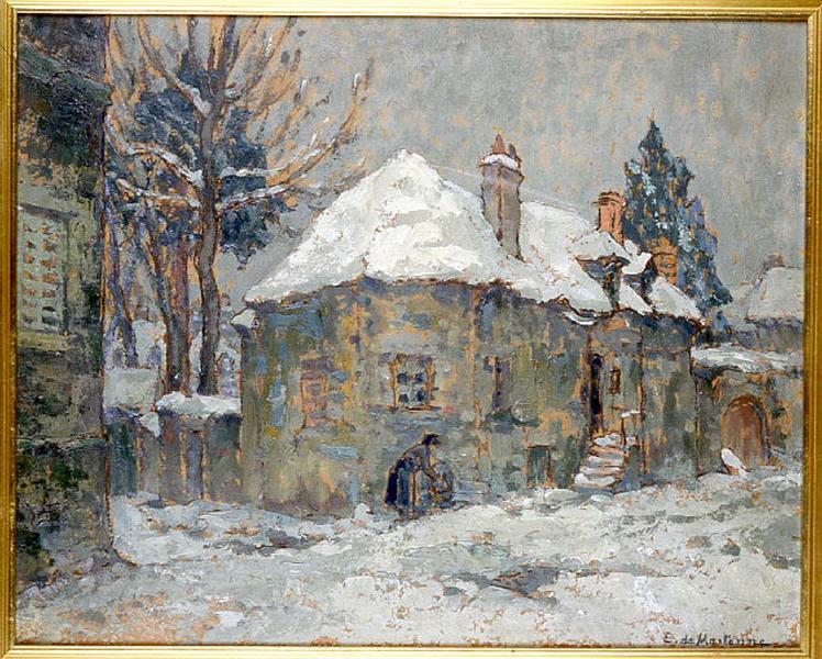 Autun sous la neige : place Ste Barbe