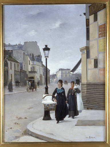 Blanchisseuses dans une rue de Paris