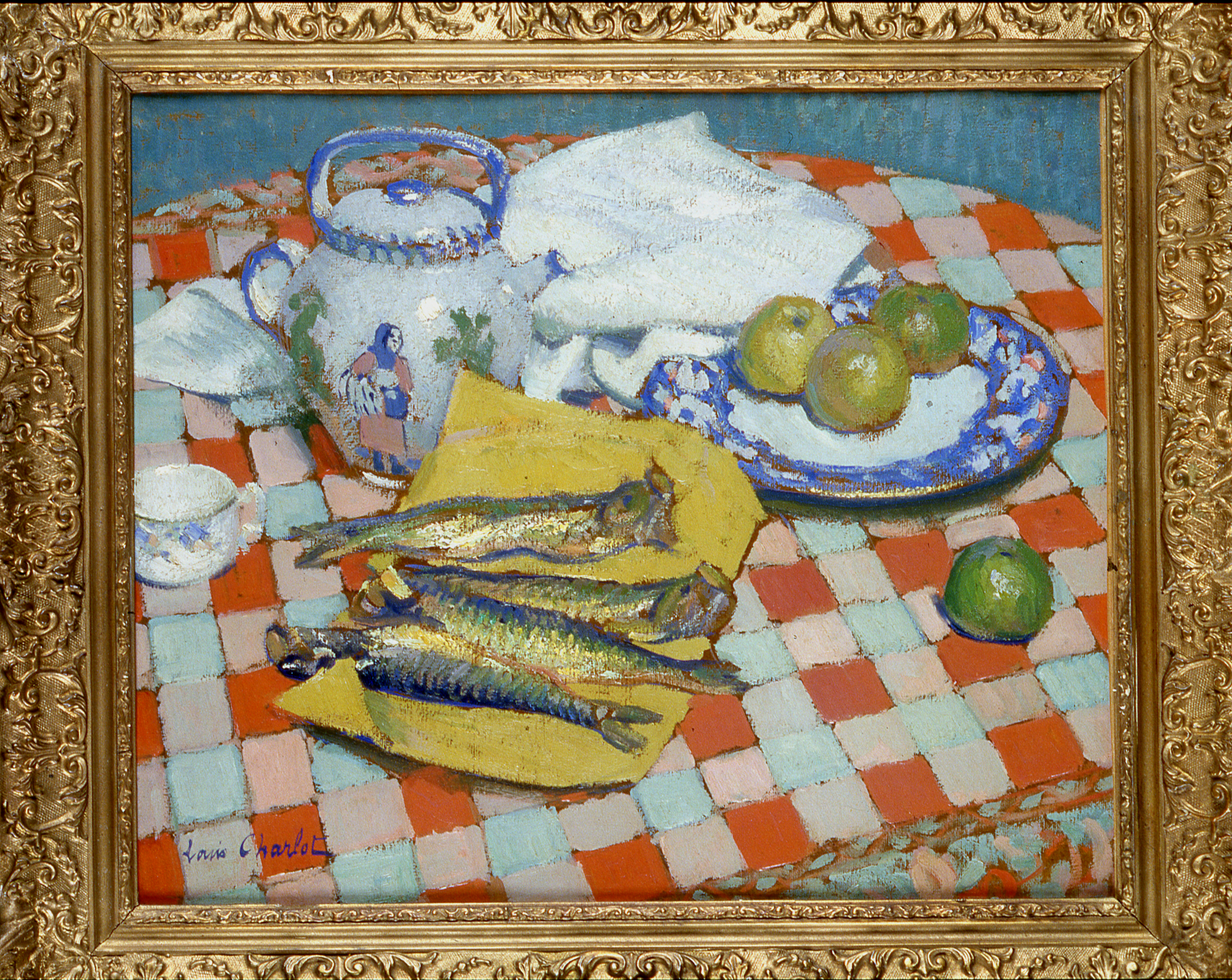 Nature morte à la chevrette de Charolles et aux harengs saurs