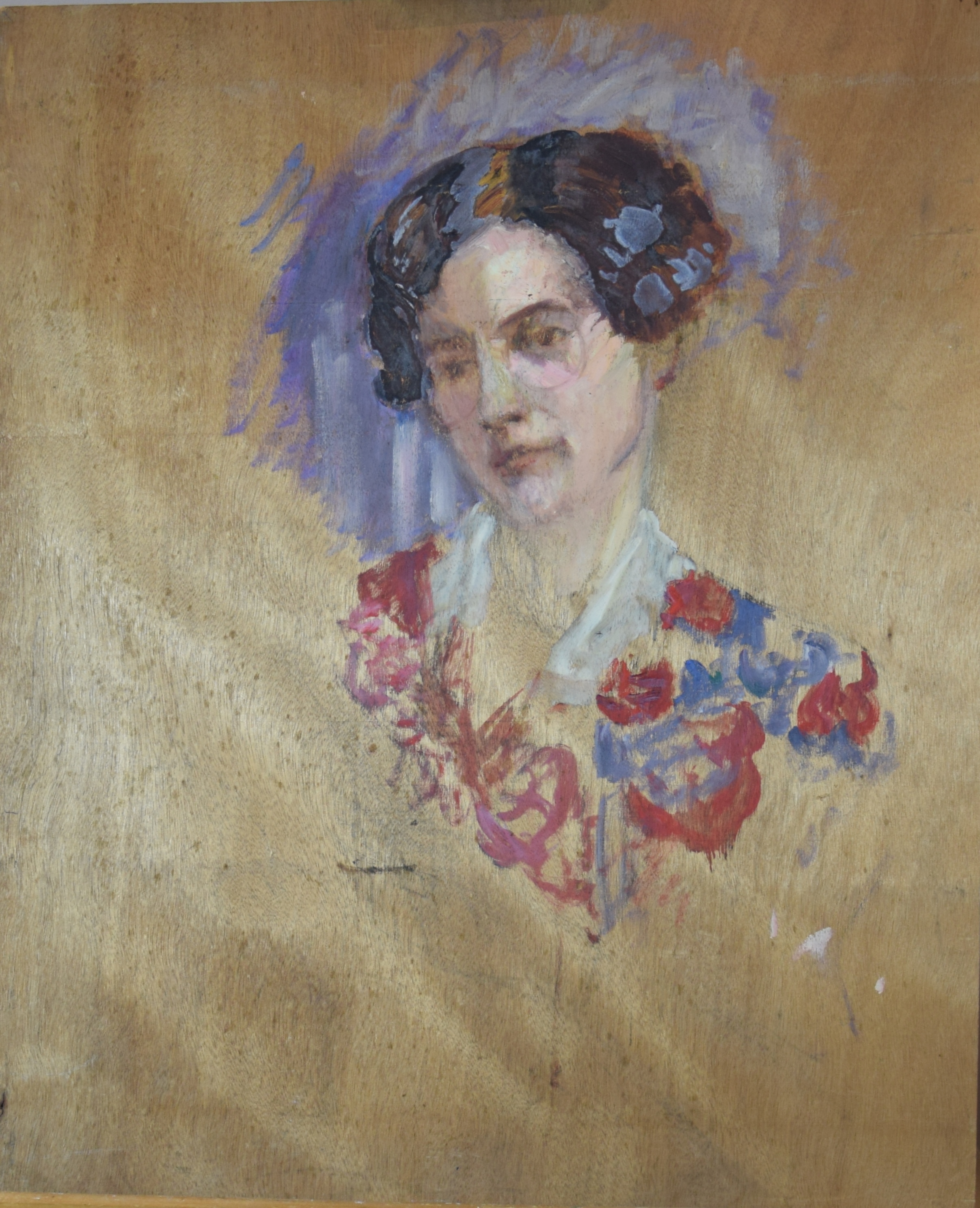 Esquisse de personnage assis (Face A recto) ; Esquisse de buste de femme en corsage à fleurs (Face B verso)