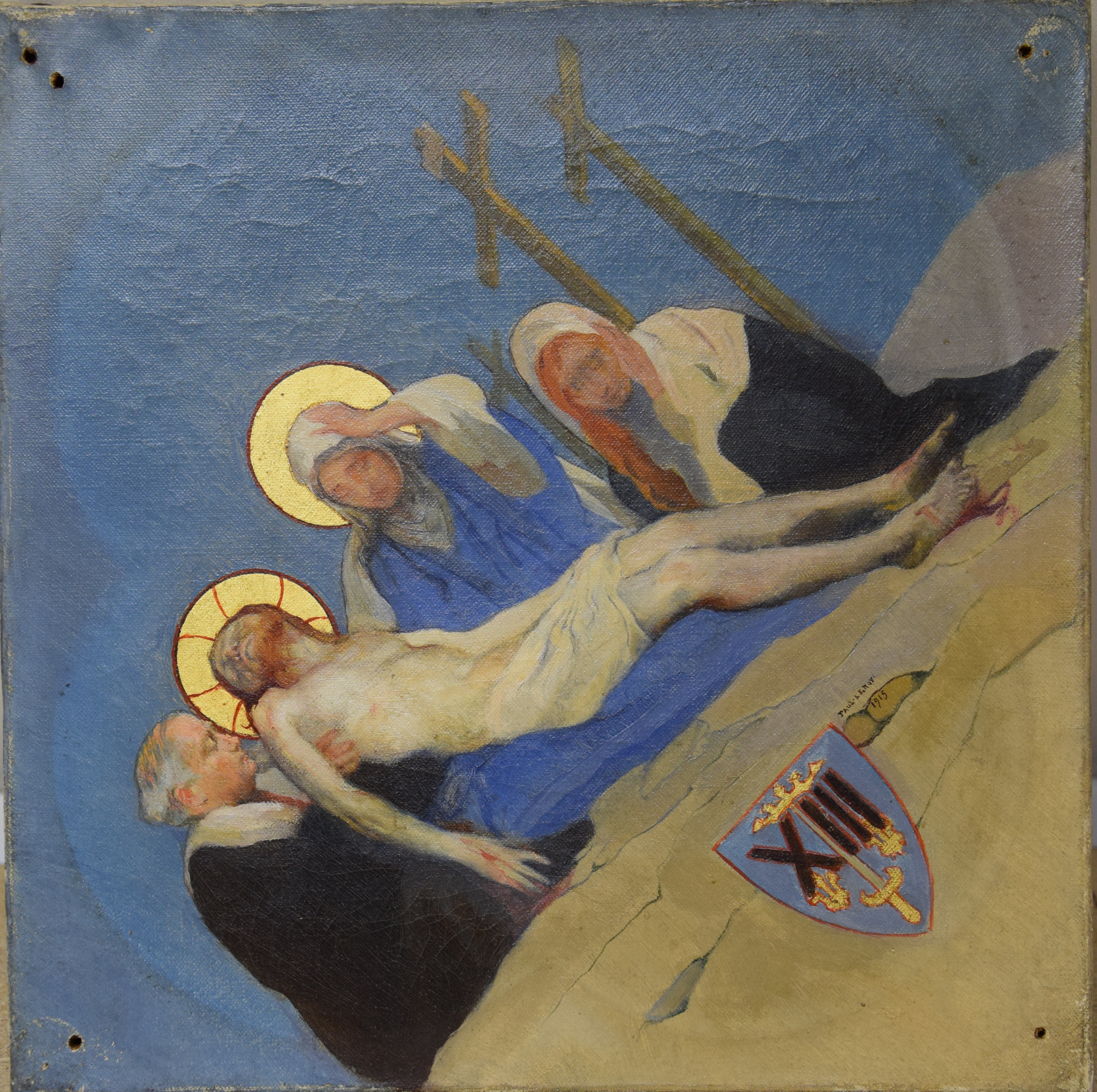 Chemin de croix 13e station ; Jésus est descendu de la croix et remis à sa mère