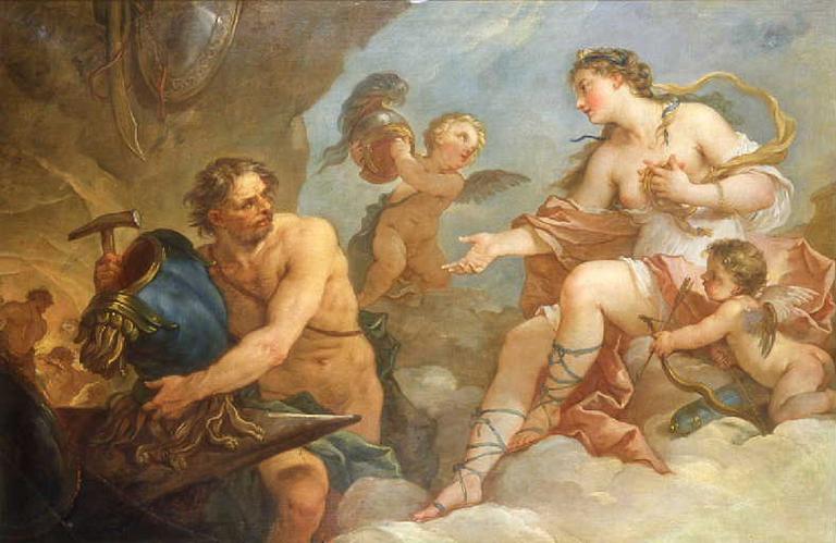 Le Feu, ou Vénus dans la forge de Vulcain demande des armes pour Enée