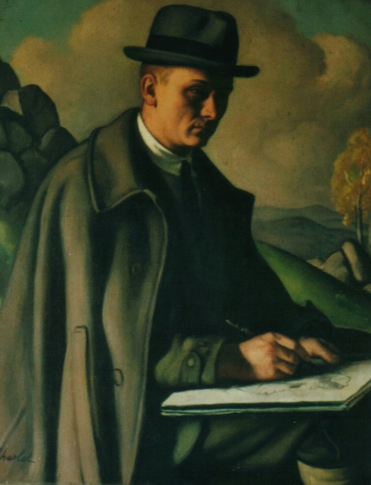 Portrait d'artiste dessinant