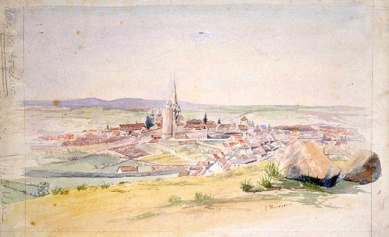 Vue de la ville d'Autun (depuis St Blaise)