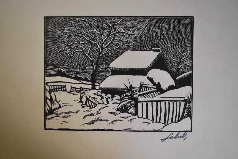 Chaumière enneigée