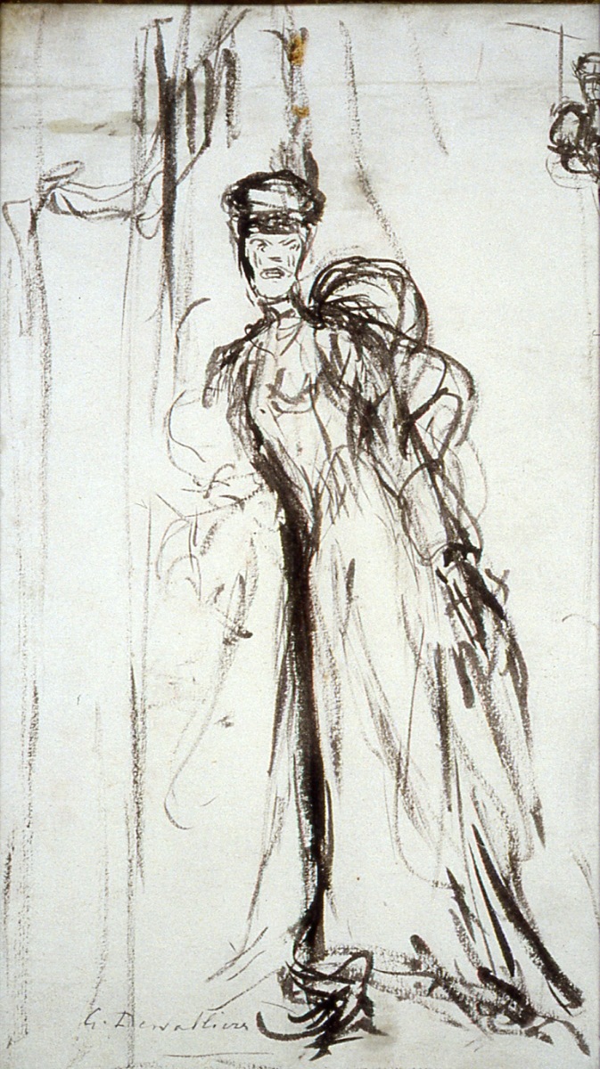 Femme en pied au Moulin-Rouge, esquisse