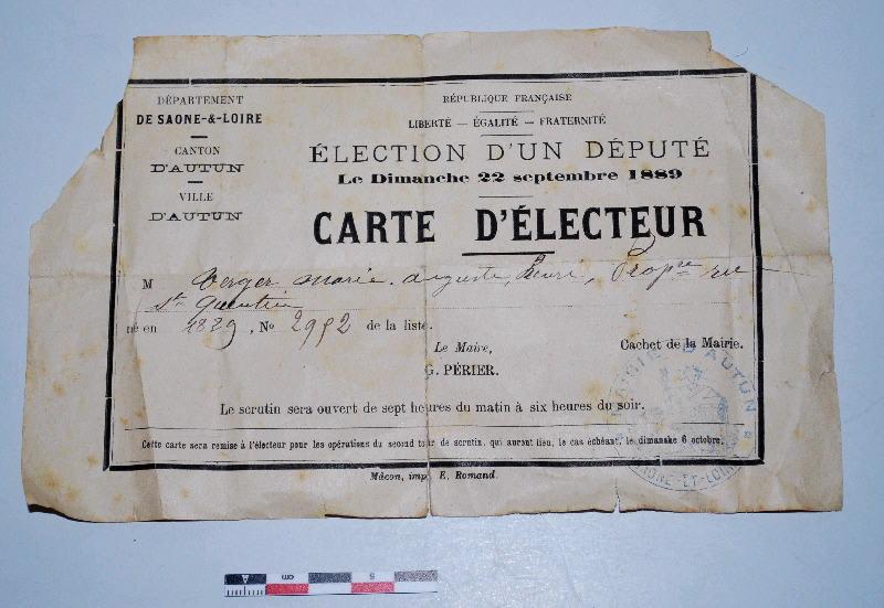 Carte d'électeur d'Henri Verger