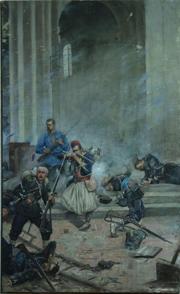 Scène de la guerre de 1870 : Bataille