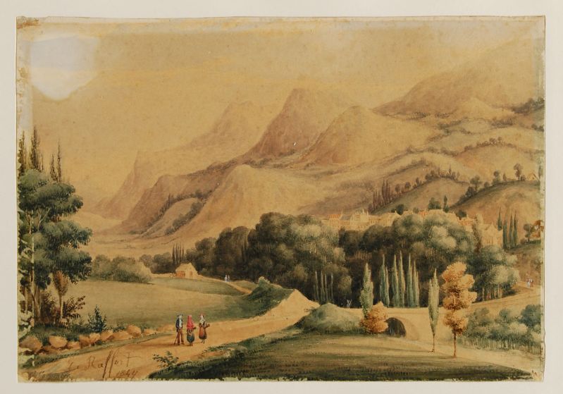 Paysage montagneux, le pont (titre factice)