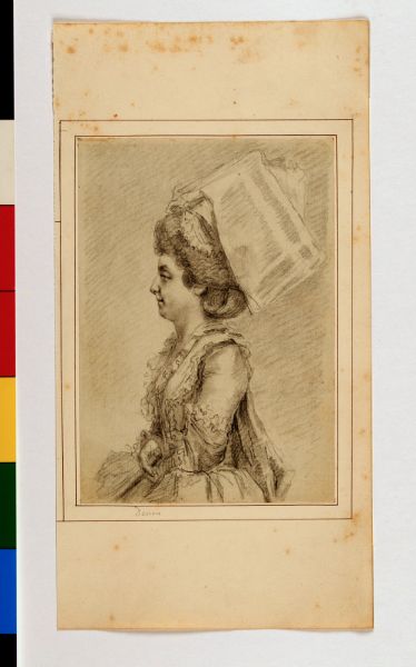 Femme assise de profil gauche (titre factice)