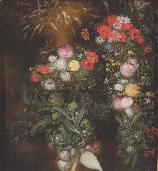 Composition de fleurs et de légumes