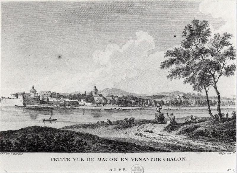 Petite vue de Macon en venant de Chalon