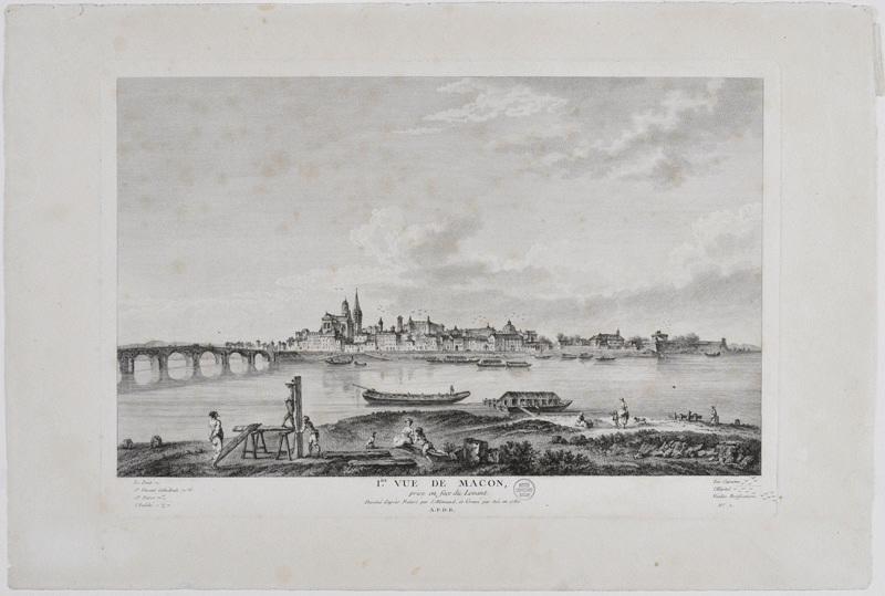 1ère vue de Mâcon prise en face du Levant