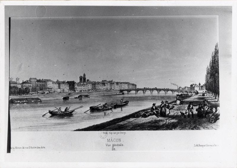 Mâcon, vue générale (Vers 1855)