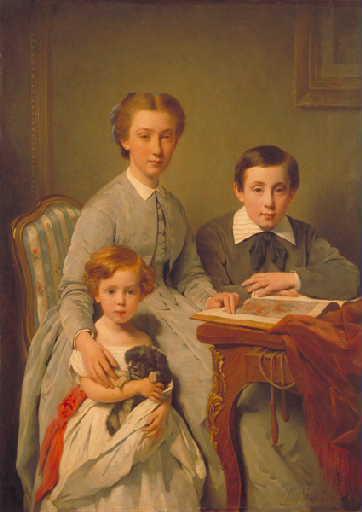 Portrait de la famille de Beaussier (Louise de Beaussier, Baronne du Teil, le comte et le vicomte de Beaussier.)