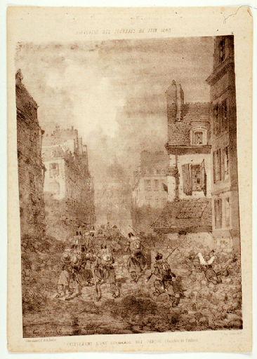 Souvenirs des journées de juin 1848 ; Enlèvement d'une barricade rue Perdue