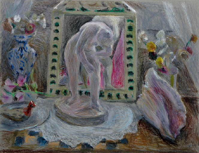 Nature morte à la baigneuse, au vase et aux coquillages