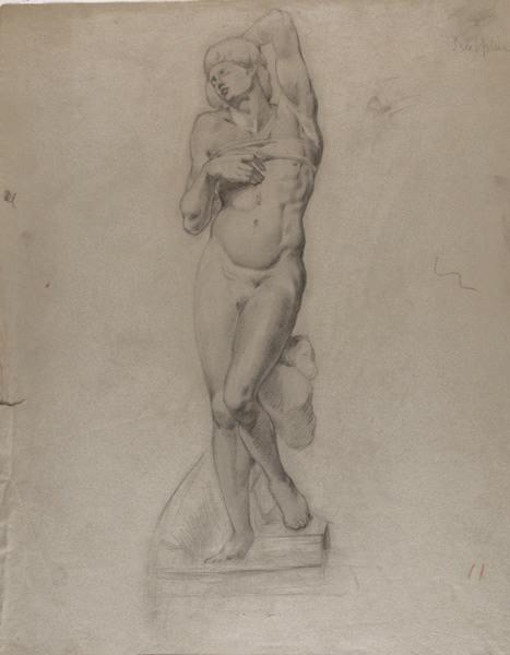 Etude d'après l'antique (L'Esclave de Michel Ange, Louvre)