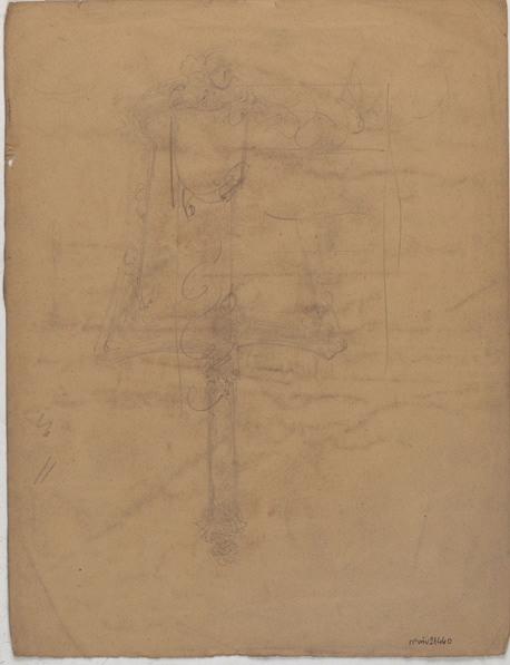 Esquisse d'un face à main (au recto) ; Tête d'homme (au verso)