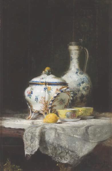 Nature morte à la soupière et à la cruche de faïence