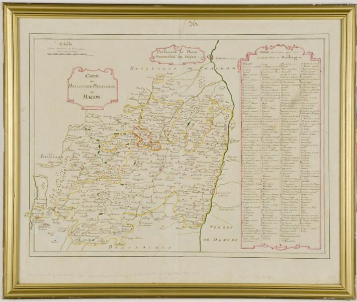 Carte du Baillage Presidial de Mâcon