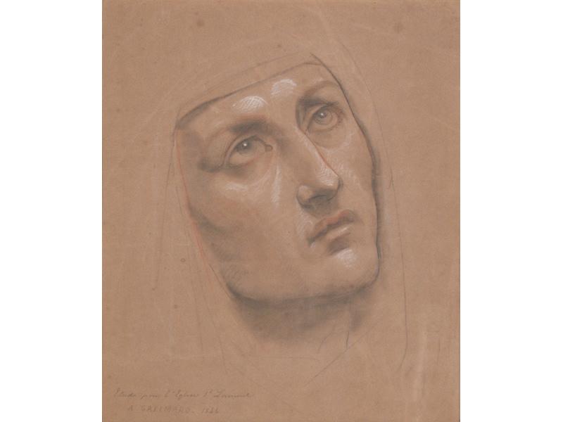 Tête de femme ; Etude pour l'église Saint-Laurent (Etude pour sainte Apolline ?)