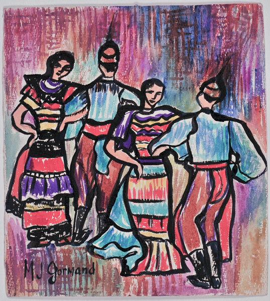 Danse folklorique (recto) ; Fées et corne d'abondance (verso)