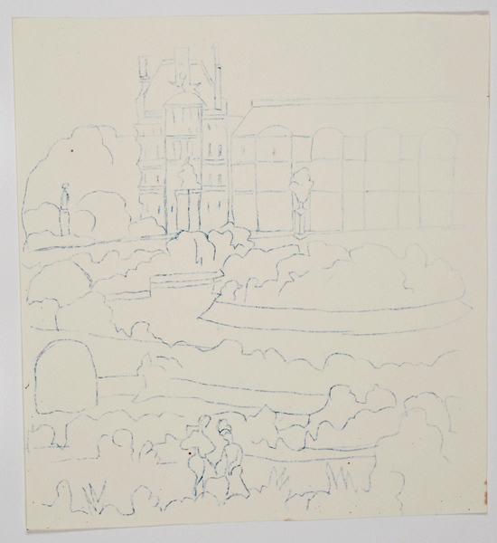 Les jardins du Louvre ; Le Luxembourg (Doute sur le titre (inventaire E. Magnien))