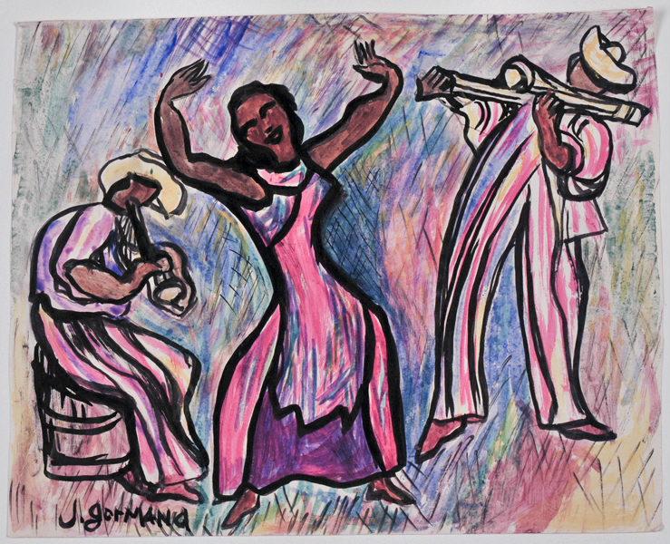 Danse cubaine ; Danseuse et musiciens d'Amérique centrale