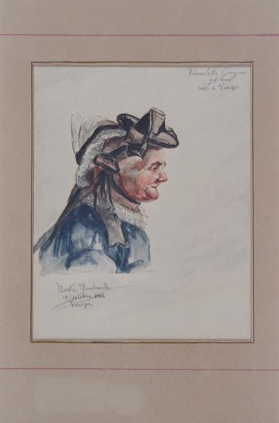 Mâconnaise (en buste) (Oeuvre encadrée avec le dessin de sa soeur Lucie (Mâconnaise en buste, inv. 5994). )