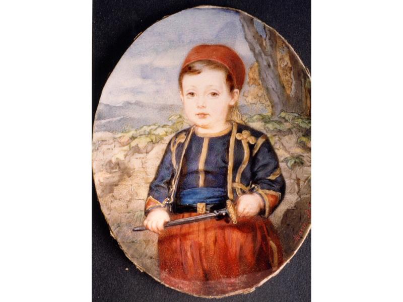 Portrait d'enfant en costume de zouave ; Portrait du Comte de Beaussier (Fils de Pauline, et frère de Louise ? (note de F.G.))