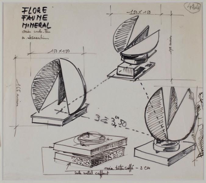 Flore Faune Minéral / acier inda-ten (Titre inscrit sur l'oeuvre)
